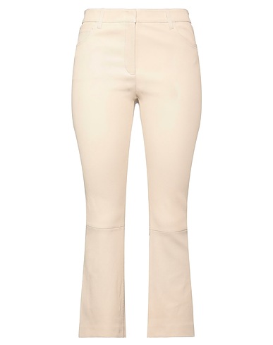 THEORY Casual trouser Cream 97% Lambskin, 3% Elastane