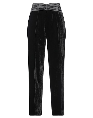 FORTE_FORTE Casual trouser Black 87% Viscose, 13% Polyamide