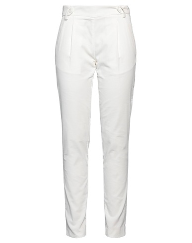 YOON Casual pants White 97% Cotton, 3% Elastane