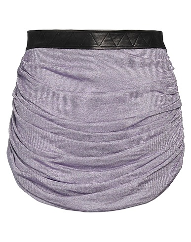 KHAITE Mini skirt Lilac 72% Viscose, 28% Polyester, Lambskin