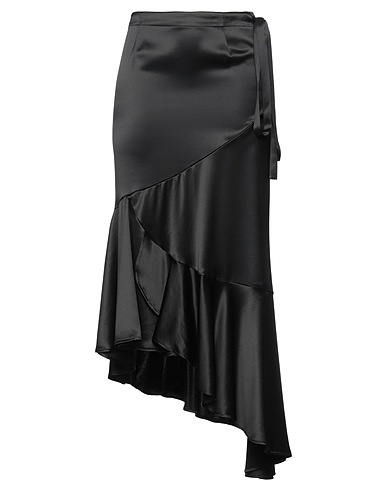 ISABELLE BLANCHE Paris Midi skirt Black 72% Acetate, 28% Polyester