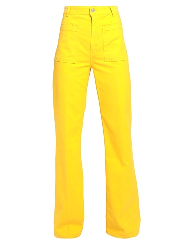 DONDUP Casual trouser Yellow 98% Cotton, 2% Elastane