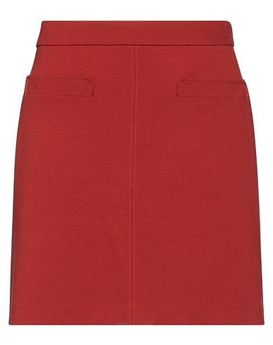 MALÌPARMI Mini skirt Rust 65% Viscose, 32% Polyamide, 3% Elastane