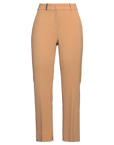 PESERICO Casual trouser Camel 63% Polyester, 27% Viscose, 7% Cotton, 3% Elastane