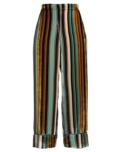 MALÌPARMI Casual trouser Sage green 82% Viscose, 18% Silk