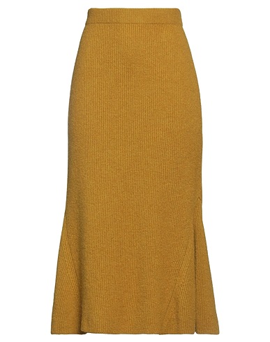 FABIANA FILIPPI Midi skirt Mustard 48% Virgin Wool, 15% Other Fibres, 13% Mohair wool, 13% Alpaca wool, 11% Polyamide