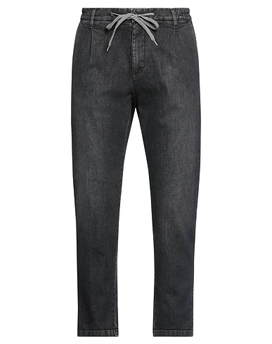 DANIELE ALESSANDRINI HOMME Denim trousers Charcoal 98% Cotton, 2% Elastane