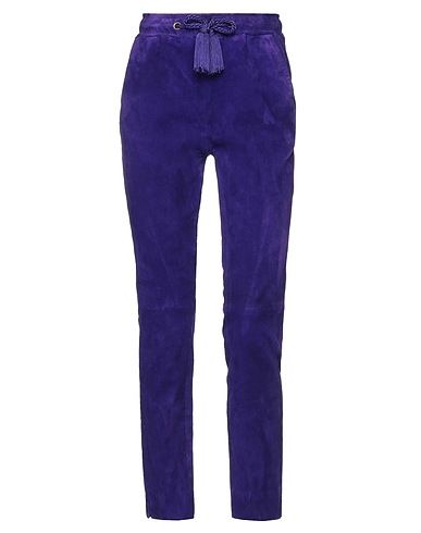 H8LI Paris Casual trouser Purple 100% Lambskin