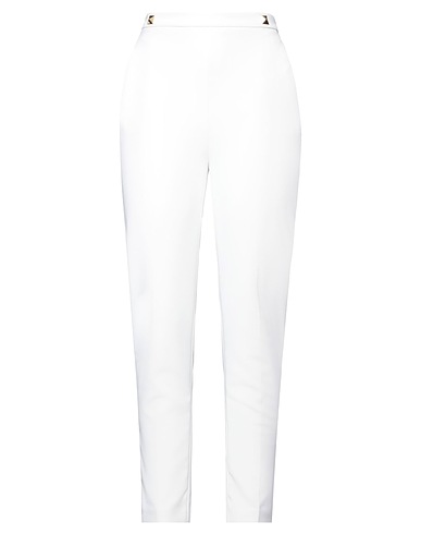 ELISABETTA FRANCHI Casual pants 2 ESSENTIALS White 96% Polyester, 4% Elastane