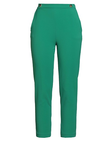 ELISABETTA FRANCHI Casual pants 2 ESSENTIALS Emerald green 96% Polyester, 4% Elastane