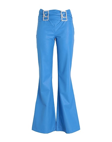 NOT AFTER TEN Casual pants Azure 100% Polyurethane