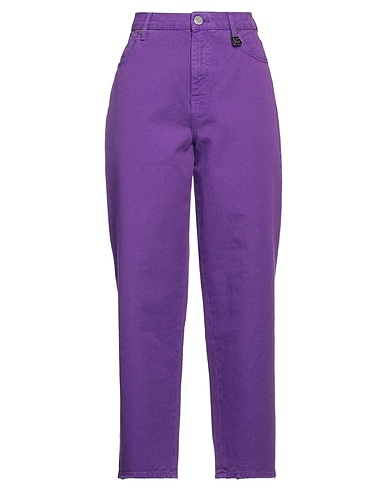 GAëLLE Paris Denim trousers Purple 100% Cotton