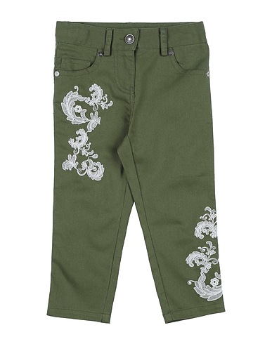 ERMANNO SCERVINO JUNIOR Casual trouser Military green 71% Cotton, 26% Polyester, 3% Elastane