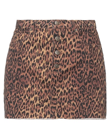 GUESS Mini skirt Brown 99% Cotton, 1% Elastane