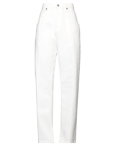 VICTORIA BECKHAM Baggy Off white 100% Cotton, Soft Leather