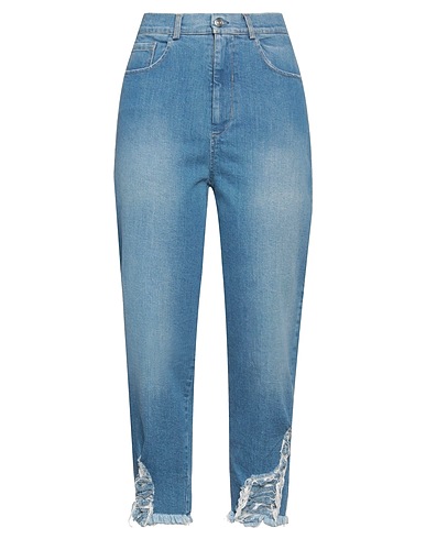 5 PROGRESS Denim trousers Blue 98% Cotton, 2% Lycra®