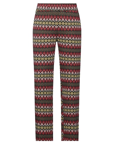 LE STREGHE Casual trouser Red 66% Polyester, 33% Viscose, 1% Elastane