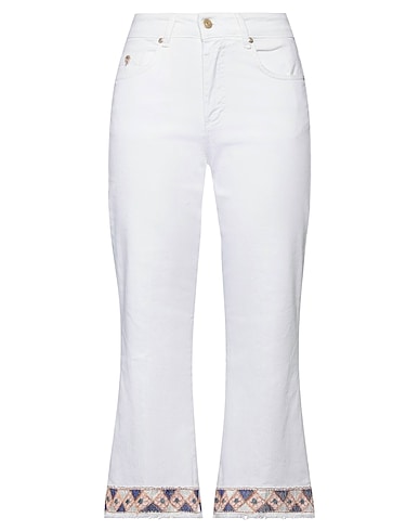 GAI MATTIOLO Denim pants White 97% Cotton, 3% Elastane