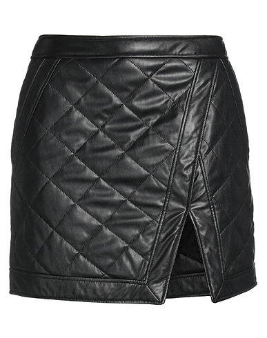GINA GORGEOUS Mini skirt Black 50% Polyurethane, 50% Polyester