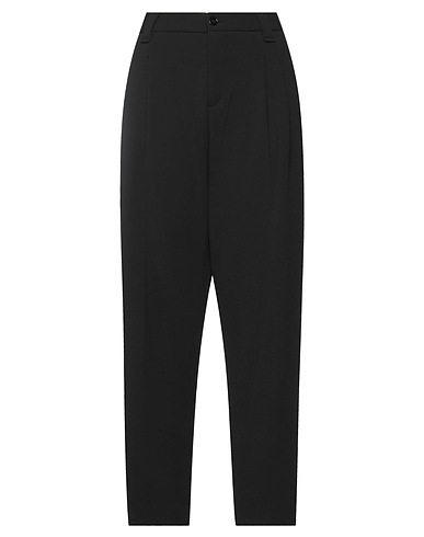 MERCI ITALIA Casual pants Black 94% Polyester, 6% Elastane