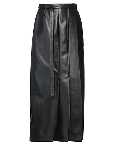 NANUSHKA Midi skirt Black 50% Regenerated leather, 30% Polyurethane, 10% Polyester, 10% Viscose
