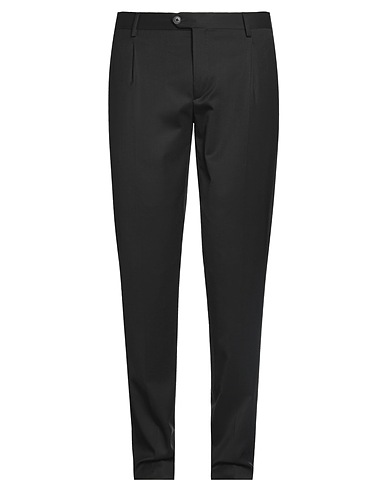 BRIAN DALES Casual pants Black 54% Polyester, 44% Wool, 2% Elastane