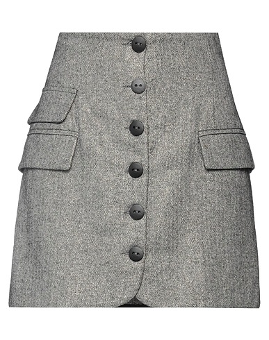 8PM Mini skirt Grey 38% Cotton, 27% Wool, 18% Polyester, 12% Polyamide, 5% Other Fibres