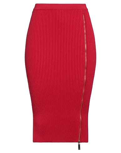 ELISABETTA FRANCHI Midi skirt Red 49% Viscose, 30% Polyester, 21% Polyamide