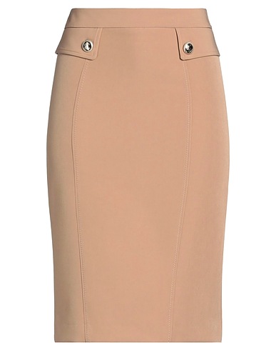 SIMONA CORSELLINI Gonna midi Cammello 93% Poliestere, 7% Elastan