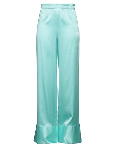 TALLER MARMO Casual trouser Turquoise 94% Silk, 6% Elastane