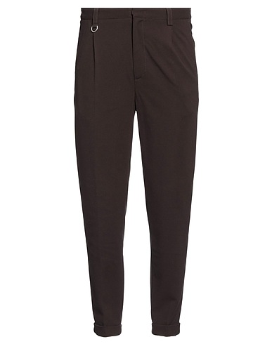 PAOLO PECORA Casual pants Dark brown 69% Viscose, 25% Polyamide, 6% Elastane