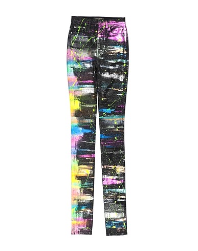 DOLCE&GABBANA Casual trouser Black 98% Cotton, 2% Elastane, Brass, Calfskin