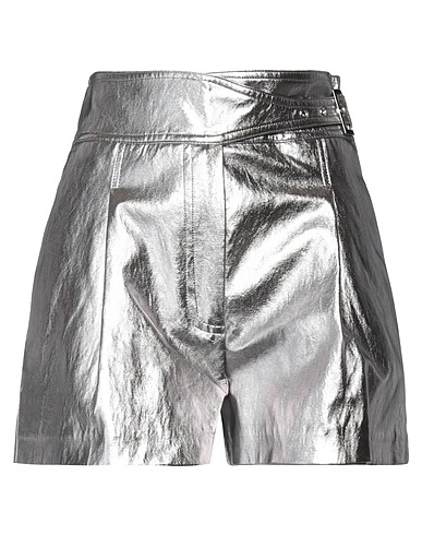 TWINSET Shorts & Bermuda Silver 77% Viscose, 15% Polyester, 8% Cotton