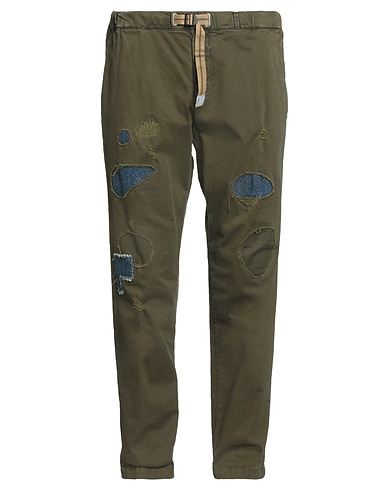 WHITE SAND Casual trouser Military green 97% Cotton, 3% Elastane