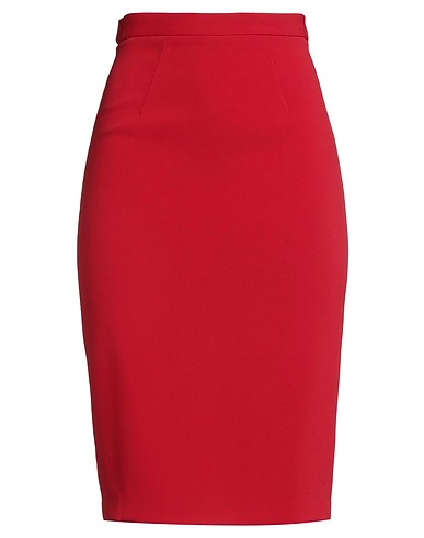 ELISABETTA FRANCHI Midi skirt Brick 50% Acetate, 47% Viscose, 3% Elastane