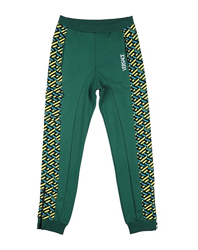 VERSACE YOUNG Hosen Grün 100% Baumwolle, Elastan, Polyester