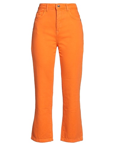 PATRIZIA PEPE Denim trousers Orange 100% Cotton