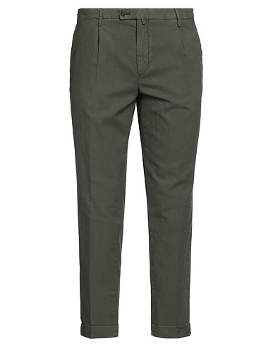 BRIGLIA 1949 Casual pants Military green 72% Cotton, 27% Linen, 1% Polyester