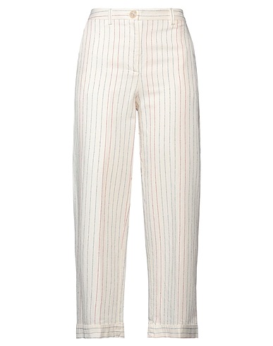 ALESSIA SANTI Casual pants Ivory 70% Cotton, 29% Linen, 1% Polyamide