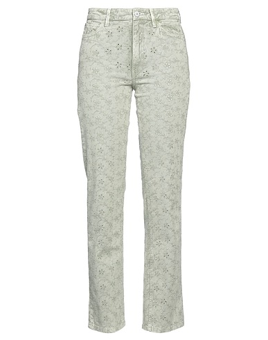 GUESS Denim trousers Sage green 98% Cotton, 2% Elastane