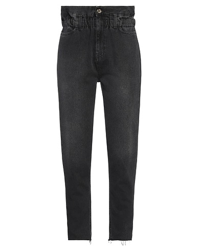 LIU •JO Denim trousers Black 100% Cotton