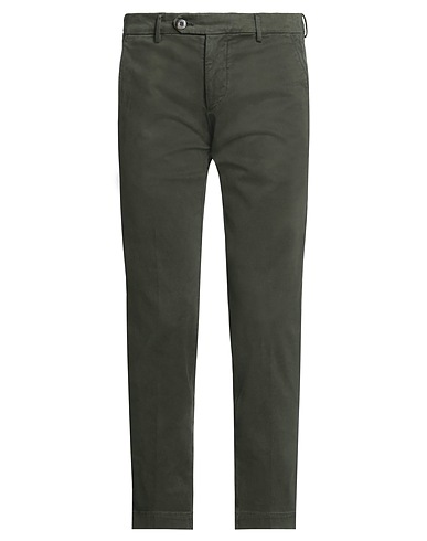 MICHAEL COAL Casual pants Military green 98% Cotton, 2% Elastane