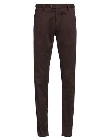 EXIBIT Casual trouser Dark brown 98% Cotton, 2% Elastane