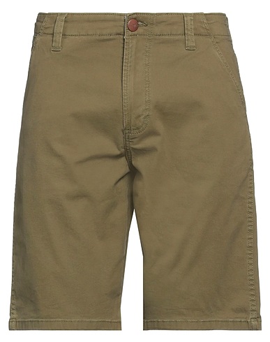 WRANGLER Shorts & Bermuda Military green 98% Cotton, 2% Elastane