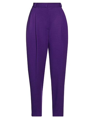 HARRIS WHARF LONDON Casual pants Purple 100% Virgin Wool