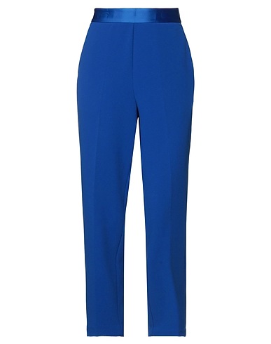 VICOLO Casual trouser Bright blue 97% Polyester, 3% Elastane, Acetate, Viscose