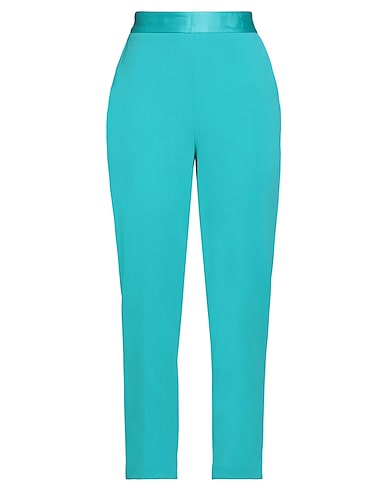 VICOLO Casual trouser Turquoise 97% Polyester, 3% Elastane, Acetate, Viscose