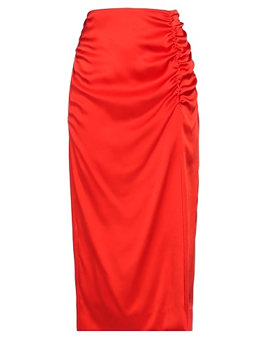 CLIPS Midi skirt Red 82% Acetate, 18% Viscose