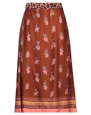 OTTOD'AME Midi skirt Brown 100% Viscose