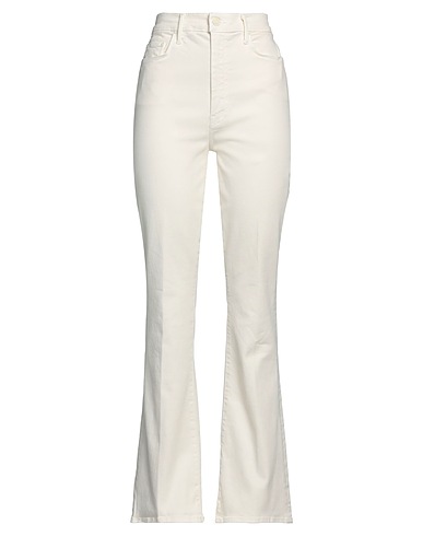 MOTHER Denim pants Ivory 94% Cotton, 4% Polyester, 2% Elastane